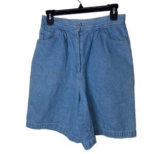 d Frank Vintage Womens High Waisted Denim Shorts Size Medium Light Wash Blue